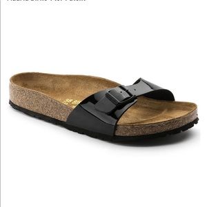 Birkenstock Black Patent Leather Madrid Sandals